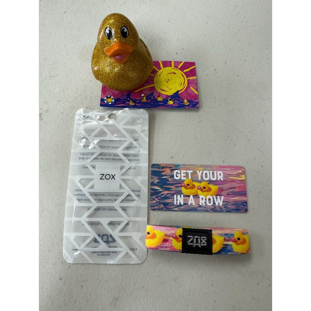 ZOX Rubber Duckies Wristband Card Set Fun Motivational Gift New